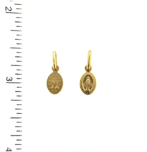 Miniatura 2 de amalia Medalla milagrosa ovalada de oro amarillo macizo de 18 quilates, Metal