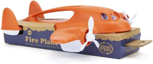Miniatura 3 de Green Toys Fire Plane - Juego de simulación, habilidades motoras, vehículo de juguete de baño para niños. Sin BPA, ftalatos, PVC. Apto