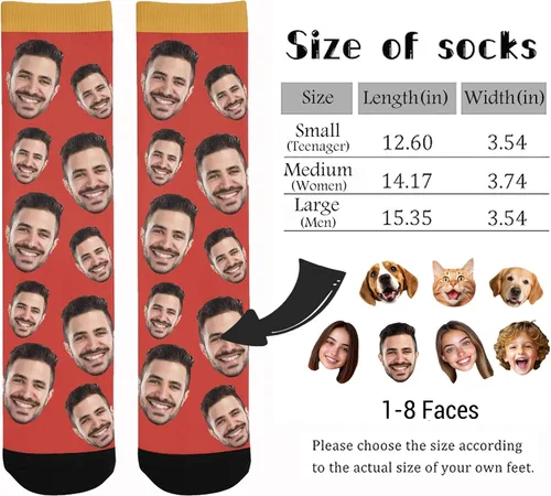 Miniatura 54 de Artsadd Calcetines personalizados para mujeres y hombres, amantes de los perros y gatos, regalos divertidos unisex personalizados