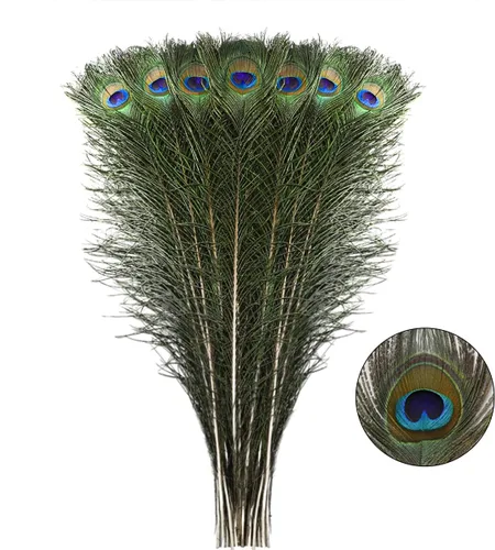Miniatura 9 de Larryhot Plumas de pavo real artesanal a granel – 40 plumas de 18 a 20 pulgadas para manualidades, bodas, hogar y decoraciones de fiesta