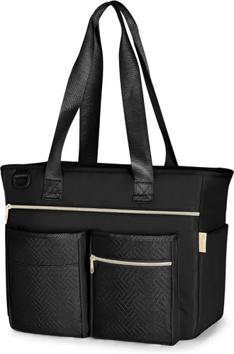 Miniatura 8 de Fasrom Bolsa de mano para profesores para mujeres de trabajo, bolsa grande para profesores con funda acolchada para laptop de hasta 15.6 pulgadas
