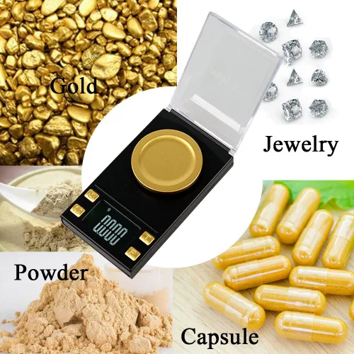 Miniatura 6 de Escala de miligramo, escala mg 1.76 oz x 0.00 oz, bandeja de polvo antiadherente, 0.02 granos x 771 gn, escala de polvo para recargar cápsulas