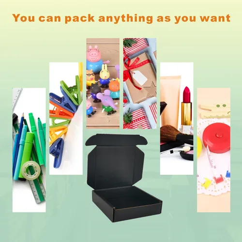 Miniatura 6 de Cajas de envío pequeñas de 4 x 4 x 1 pulgada, paquete de 25 sobres de cartón corrugado para negocios, color negro (CM441B25)