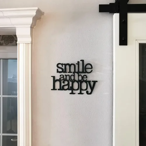 Yamfurvo Placa de pared de metal antiguo con refranes, sonríe y sé feliz, placa inspiradora para decoración de arte, regalos para el día de la