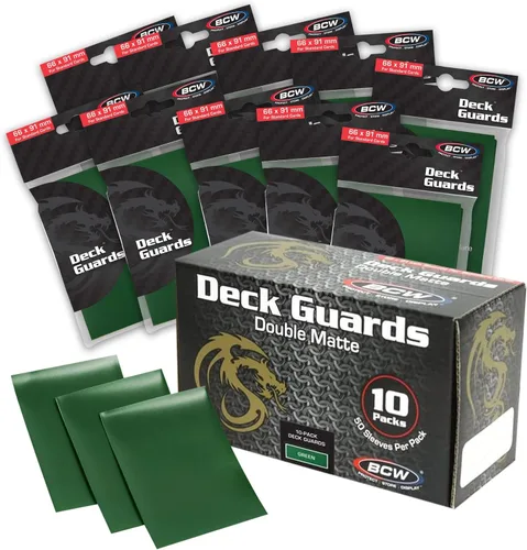 Miniatura 16 de BCW Deck Guard - Fundas dobles mate para tarjetas, caja de 500 unidades (10 paquetes de 50 fundas), sin ácidos, sin PVC, se adapta a tarjetas