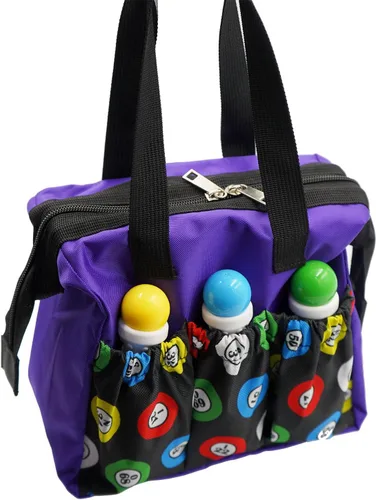 Miniatura 5 de Yuanhe Bolsas Dauber de Bingo con 6 Bolsillos Bolsa de Mano de Bingo Morada.. Púrpura