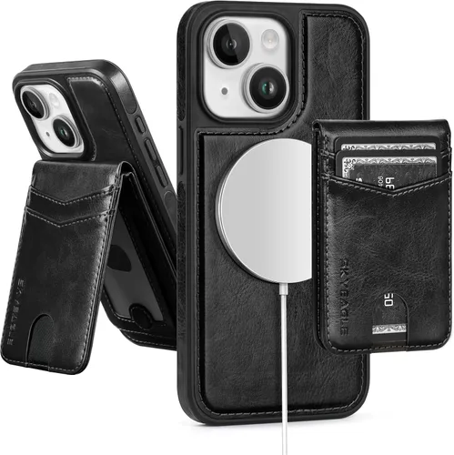 Miniatura 36 de SkyEagle Magsafe - Funda magnética 2 en 1 desmontable para iPhone 11 Pro Max con tarjetero, para mujeres y hombres, piel sintética con bloqueo RFID
