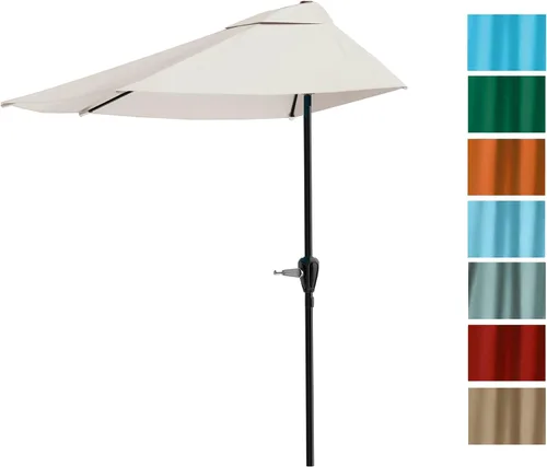 Miniatura 4 de Pure Garden - Parasol para patio de media caña 50-145-B 9', color azul., Bronceado Canela