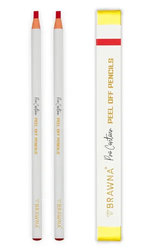 Miniatura 8 de Brawna Paquete de 6 lápices de cejas Pro Peel Off para mapeo de labios y cejas, suministros de microblading, color blanco