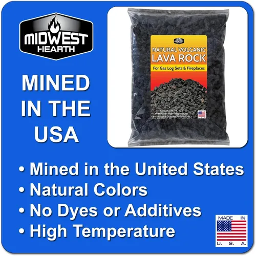 Miniatura 4 de Midwest Hearth gránulos de roca volcánica natural para chimeneas