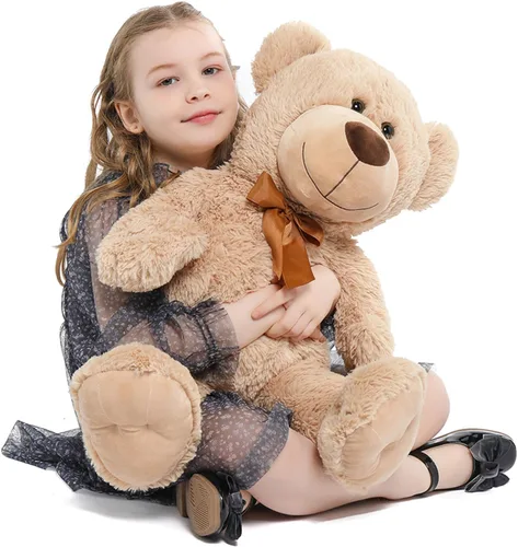 Oso de peluche marrón Tezituor, oso de peluche grande de 66 cm de peluche suave para niña, niño, novia, oso de peluche suave de regalo para baby