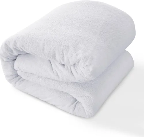 Miniatura 9 de LUX Décor - Protector de colchón de rizo completo 100 % impermeable, parte superior de tela de toalla suave, sin ruido, funda de colchón absorbente