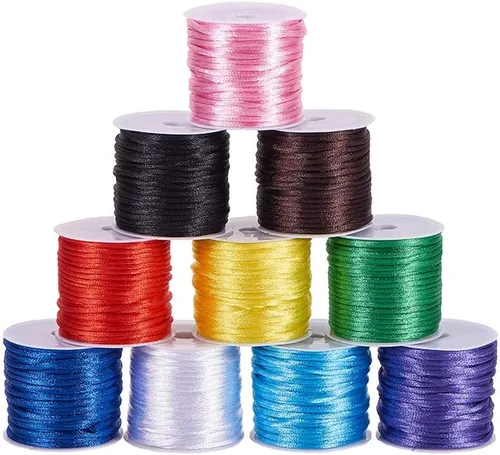 PH PandaHall Cordón de satén de nailon de 100 yardas de 0.079 pulgadas (0.079 in), cordón de seda para pulseras de amistad, collar, nudo chino,