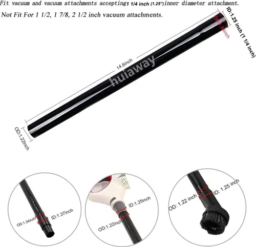 Miniatura 2 de Varita de extensión de vacío de 1.25 pulgadas y 1.260 in, tubo de plástico de 1 1/4 pulgadas para tubos de repuesto para aspiradora, se extienden
