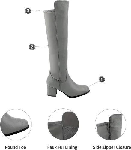 Miniatura 2 de DREAM PAIRS Botas a la rodilla, de tacón alto, para mujer