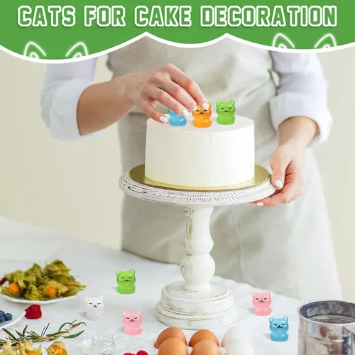 Miniatura 5 de 24 piezas de mini gatos luminosos de resina, figuras de gato en miniatura, pequeños adornos de gatos que brillan en la oscuridad para casa