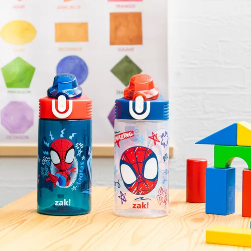 Miniatura 3 de Zak Designs Marvel Spider-Man Sage - Botella de agua para niños para la escuela o viajes, botella de agua de plástico duradero de 16 onzas