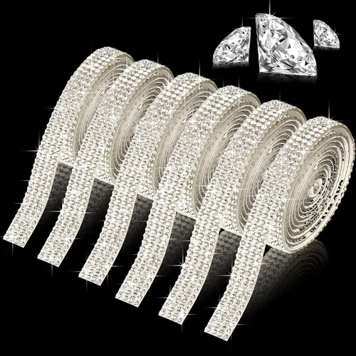 Miniatura 8 de Outus Rollo de cinta de diamantes de imitación de cristal autoadhesiva con diamantes de imitación para decoración de San Valentín, cumpleaños