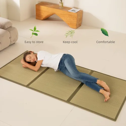 Miniatura 2 de MustMat Tatami Mat - Colchón de suelo japonés individual XL, plegable, colchón de cama Rush Grass(Twin_xl-39 x 82 pulgadas)
