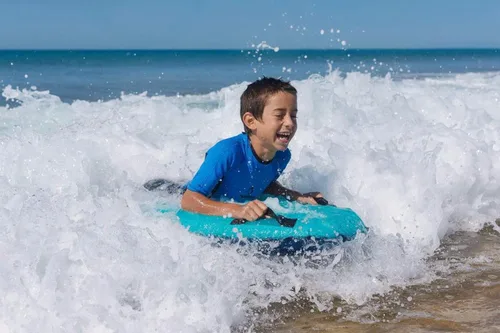 Miniatura 7 de Tablas de Boogie Inflables para Juguetes de Viaje en la Playa, 30" Tabla de Surf Corporal con Deslizamiento de Lona para Parque Acuático con Asas
