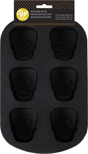 Miniatura 8 de Wilton Molde de silicona antiadherente de calavera de Halloween, 6 cavidades