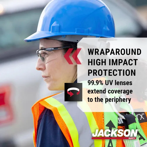 Miniatura 4 de Jackson Safety SG - Lentes de seguridad para hombres y mujeres, lentes antiarañazos con marco negro, ANSI Z87.1, paquete de 3 (varios estilos)