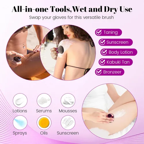 Miniatura 7 de Extra Large Body Makeup Brush For Self Tanner,Makeup Brush For Self Tanner Face Leg,Self Tan Back Applicator,3.0in Sphere Kabuki Brush For Bronzers