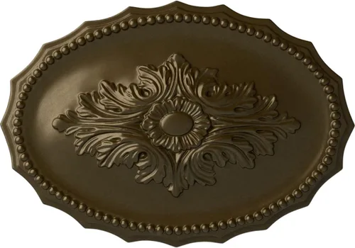 Miniatura 35 de Ekena Millwork CM16OX Medallón de techo Oxford, 16 7/8" W x 11 3/4" H x 1 1/2" P, imprimado en fábrica Imprimación de fábrica.