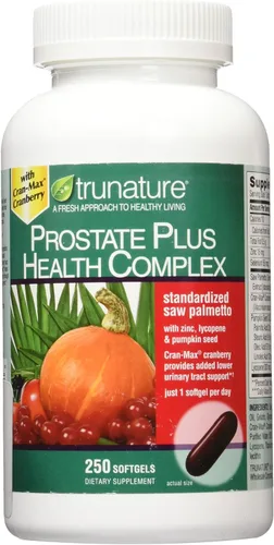 Trunature Saw Palmetto Prostate Health Complex con zinc, licopeno y semillas de calabaza, 250 cápsulas blandas