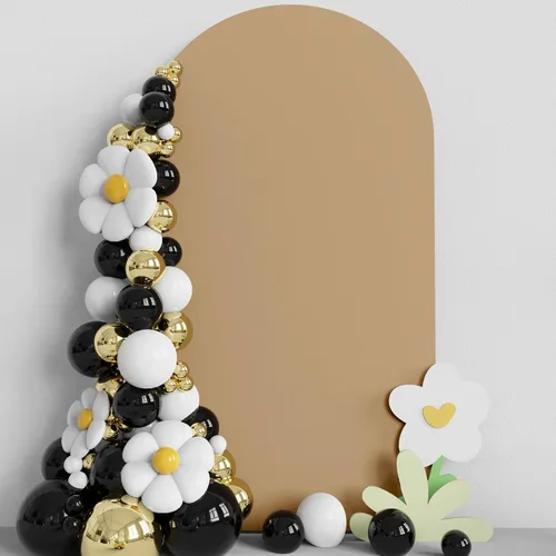 Miniatura 29 de Asee'm Cubierta de arco de boda de 6 pies, color beige, ajustada, cubierta de elastano ajustable de 2 caras, cubierta de fondo para decoración