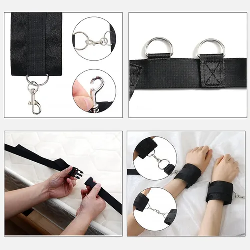 Miniatura 5 de Lazos sexuales de cama para tobillos y muñecas, cuerdas de sujeción y cordones para cama de tamaño Queen, juego de adultos en la cama, restricciones