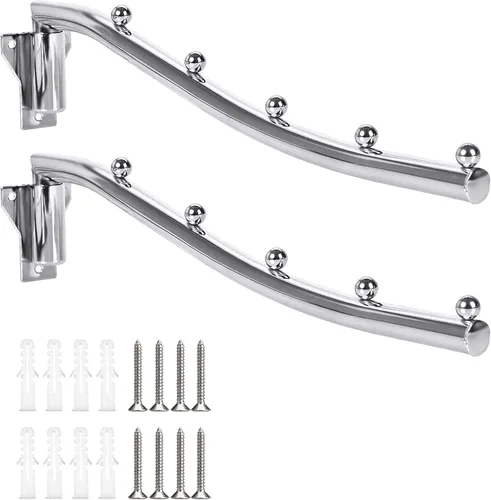 Ganchos plegables montados en la pared, estante de secado de ropa plegable para montaje en pared, paquete de 2 soportes de gancho de brazo oscilante