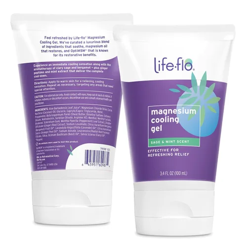Miniatura 3 de Life-flo Gel refrescante de magnesio, loción refrescante de magnesio para mujeres enfría instantáneamente los sofocos, calma y restaura con cloruro
