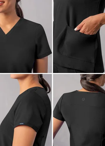 Miniatura 4 de Adar Addition Scrubs - Camiseta médica moderna con cuello en V