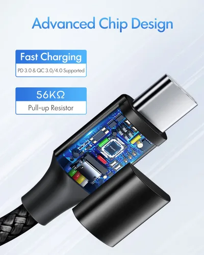 Miniatura 2 de etguuds Cable largo USB C a USB C de 10 pies, paquete de 2, 60W USBC a USBC, cable de carga tipo C a C de carga rápida para iPhone 17 16 15 Pro Max