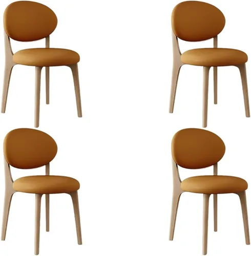 Miniatura 39 de YVYKFZD Juego de sillas de comedor, sillas de cocina de madera maciza, silla de comedor de granja con respaldo curvo, silla tapizada de cuero