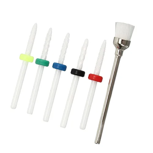 Miniatura 8 de Juego de 6 brocas para uñas, juego de 6 brocas de uñas de cerámica para salón de manicura y pedicura