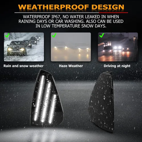 Miniatura 6 de Gempro Luces LED de señalización lateral delantera para Dodge Charger 2006 2007 2008 2009 2010, lámparas de señal de giro de esquina, 2 piezas LED