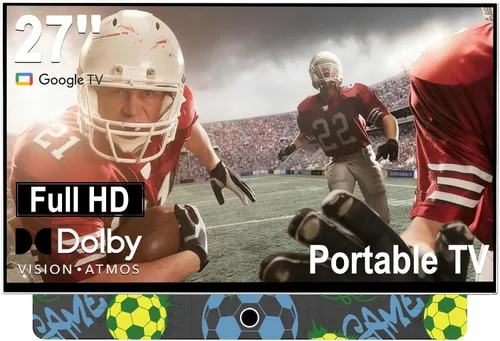 Smart TV portátil de 27 pulgadas con batería incorporada, TV al aire libre FHD de 1080P para casas rodantes y campamentos, HDR10, Dolby Audio, WiFi,