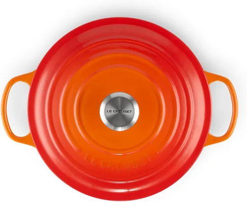 Miniatura 2 de Le Creuset Horno holandés redondo Signature de hierro fundido esmaltado, 5.5 cuartos de galón., Llama