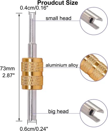 Miniatura 2 de TWTADE Kit de herramientas de extracción de vástago de válvula de neumático, herramienta de extracción de núcleo de válvula de aire acondicionado