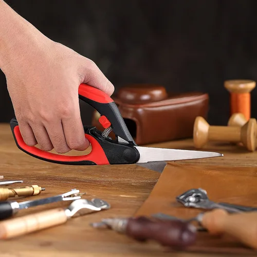 Miniatura 5 de LIVINGO Tijeras de tela de 10" de acción de resorte, tijeras de costura profesionales para sastre y modista, tijeras de carga de resorte de alta