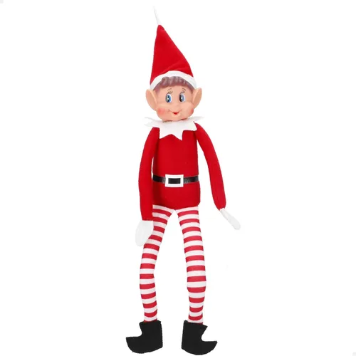 Miniatura 4 de Elfo de Navidad portándose mal de peluche Muñeca de elfo travieso de Navidad para niños de cuerpo flexible y largo 30,5 cm Blanco