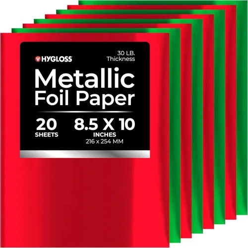 Miniatura 15 de Hygloss Papel de aluminio metálico, 20 hojas, 10 hojas de papel metálico surtido, 8.5 x 10 pulgadas, papel de aluminio ideal para manualidades