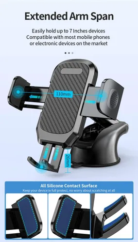 Miniatura 4 de Soporte de teléfono de automóvil para salpicadero, ventilación de parabrisas, universal, manos libres, ventosa, soporte para teléfono celular