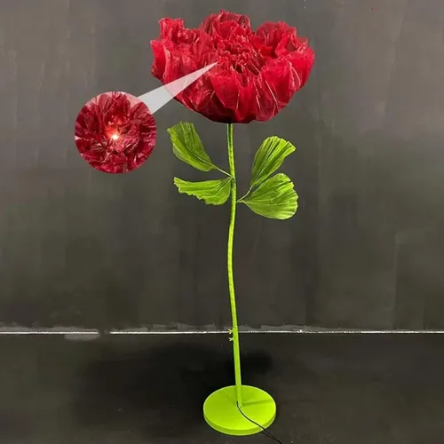 Miniatura 13 de Decoración de Flores Gigantes con Luz, 6.56 Pies Organza Floral Eléctrica Grande de Apertura Automática con Luz Parpadeante para Boda Cumpleaños