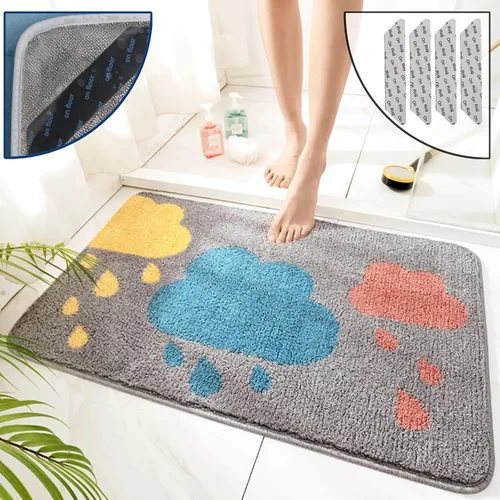 Miniatura 18 de Alfombras de baño de lujo, de 0.78 pulgadas de grosor, extra suaves, absorbentes, no se desprende, se lavan a máquina, alfombra de felpa lanuda Aa001