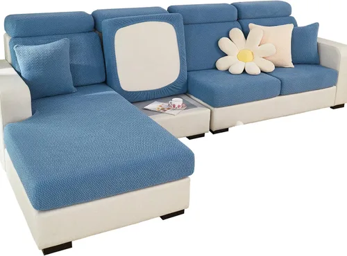 Miniatura 16 de MIFXIN Funda mágica para sofá, funda elástica universal para cojín seccional en forma de L, protector de muebles para diván