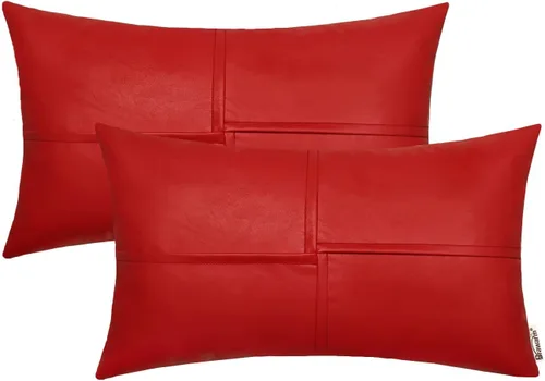 Miniatura 18 de BRAWARM Fundas de almohada de tiro de cuero sintético de 18 x 18 pulgadas, fundas de almohada de cuero marrón foca paquete de 2, almohadas Sello