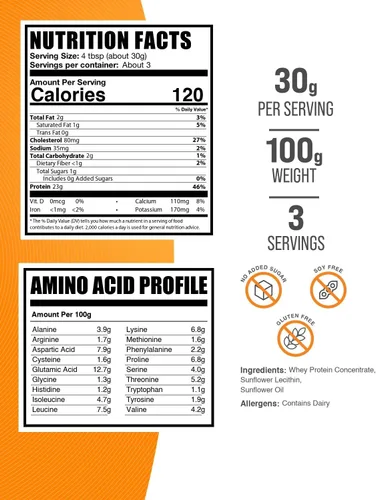 Miniatura 2 de BulkSupplements. com Whey Protein Concentrate Powder - Suplemento de proteína de suero en polvo, sin azúcar, sin sabor y sin gluten, 1.06 oz por